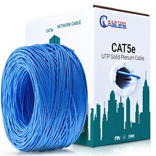 Cabo de rede Cat5e Plenum CCA 1000 pés Ethernet LAN UTP 350MHz 24AWG azul comprar usado  Enviando para Brazil