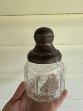 Tarro de vidrio dorado y craquelado Croscill Sajonia de colección hisopo de algodón almacenamiento de bolas de algodón  segunda mano  Embacar hacia Mexico