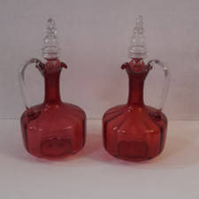 Pair antique cranberry for sale  BRIDPORT