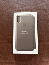 Usado, Capa folio de couro Apple para iPhone X - Cinza claro comprar usado  Enviando para Brazil
