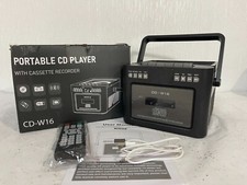 Reproductor de CD portátil CD-W16 con grabadora de casete | Bluetooth, USB, AUX, tarjeta TF segunda mano  Embacar hacia Mexico
