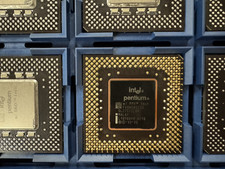 Usado, Vintage Intel Pentium MMX 233MHz 66MHz 2.8v Soquete Dourado 7 CPU FV8050366233 SL27S comprar usado  Enviando para Brazil