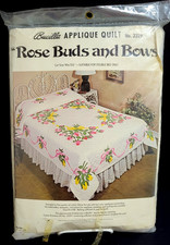 Kit de colcha aplique vintage Bucilla ROSE BUDS AND BOWS acabamento 3329 cama de casal 80x96" comprar usado  Enviando para Brazil
