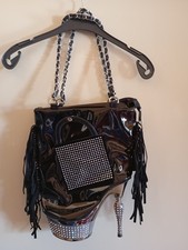 Handtasche lack schwarz gebraucht kaufen  Bissendorf