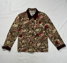 Jaqueta jeans Longaberger floral Homestead feminina média linda verde e marrom comprar usado  Enviando para Brazil