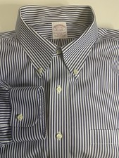 Camisa polo masculina listrada azul Brooks Brothers The Original GG (17 1/2 - 33) comprar usado  Enviando para Brazil
