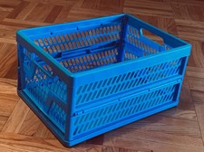 Caixa de loja dobrável Curver plástico azul 30 L 18 x 13 x 9, usado comprar usado  Enviando para Brazil