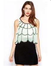 Cream black sequin for sale  HENLEY-ON-THAMES