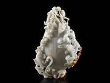 Y563: XF piedra china concha pez escultura ORNAMENTOS objeto obra de arte segunda mano  Embacar hacia Mexico