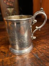 Antigo copo de bebê American Silverplate folha design floral Mart na parte inferior, 1333 comprar usado  Enviando para Brazil