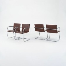 2004 Mies van der Rohe para Knoll Brno almofada fina tubular braço de jantar cadeira 4x disponível comprar usado  Enviando para Brazil