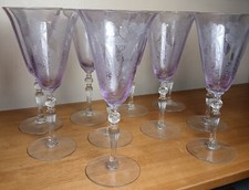 Usado, Taças Cambridge Glass 8,25" em gravura Gloria, cor Heatherbloom (CONJUNTO DE 4) comprar usado  Enviando para Brazil