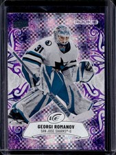 2024-25 Górny pokład Ice Georgi Romanov Purple Rookie Rookie RC #122 Sharks na sprzedaż  Wysyłka do Poland