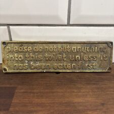 Brass toilet plaque for sale  COVENTRY