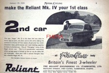 Reliant mk.iv wheeler for sale  SIDCUP