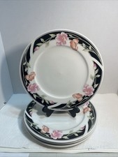 3 pratos de jantar Gibson preto cetim, vintage 10,5" bom 1737 comprar usado  Enviando para Brazil