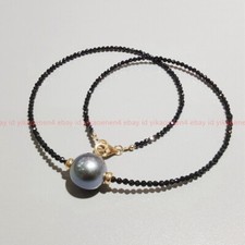 Usado, Novo Colar Facetado 3mm Preto Brilhante Espinélio 12mm Cinza Concha Pérola Gemas 14-36"" comprar usado  Enviando para Brazil