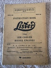 Lister instruction book for sale  SUDBURY