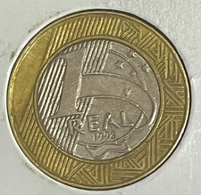 Moeda Brasil 1 Real 1998 - Bi-Metálica - KM# 652 - EB1925, usado comprar usado  Brasil 