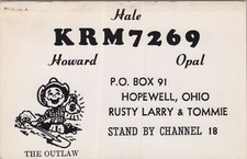 Cartão postal rádio CB QSL Howard Opal Rusty Larry Tommie Hale década de 1960 Hopewell Ohio comprar usado  Enviando para Brazil