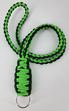 Cordão de sobrevivência Paracord ~ Preto/verde ~ 19,0" ~ 550 Paracord ~ Chaves/ID/Lanyard, usado comprar usado  Enviando para Brazil