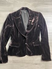 Blazer feminino Tahari veludo mistura de seda tamanho Xsmall marrom comprar usado  Enviando para Brazil