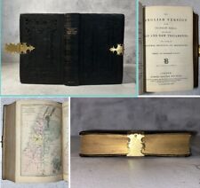 Usado, Antique c1850 Polyglot Holy Bible & Maps Leather Locking Clasp Samual Bagster comprar usado  Enviando para Brazil