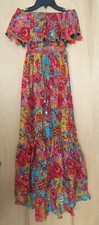 Vestido maxi CALYPSO ST. BARTH US$ 450 Dozula floral de seda sem alças Poms XS NOVO SEM ETIQUETAS comprar usado  Enviando para Brazil