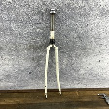 Garfo de bicicleta de estrada vintage Columbus aço 1 polegada rosca 25,4 mm 915 g branco Itália comprar usado  Enviando para Brazil