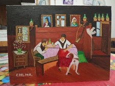 Quadro naif cacciatore usato  Chignolo Po