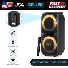 Dolphin Dual 8" alto-falante portátil de alta potência karaokê Bluetooth festa recarregável, usado comprar usado  Enviando para Brazil