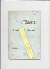 Bsa instruction manual for sale  DORCHESTER