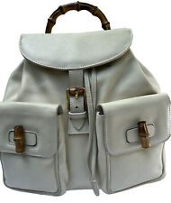 AHORA $390 Mochila Vintage AUTÉNTICA GUCCI Bambú - Cuero Vainilla segunda mano  Embacar hacia Mexico