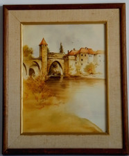 Pintura de têmpera original muito rara, assinada, emoldurada comprar usado  Enviando para Brazil