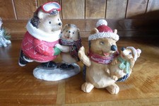 Christmas hedgehogs figures for sale  MACCLESFIELD