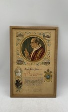 Bênção Papal Católica Papa Pio XII Assinado Arcebispo Joseph Migone Emoldurado comprar usado  Enviando para Brazil