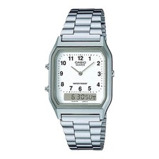 Relógio unissex Casio combinação analógico-digital mostrador branco AQ-230-defeito comprar usado  Enviando para Brazil