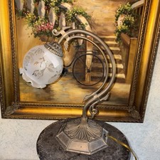 Abajur de mesa de metal vidro fosco comprar usado  Enviando para Brazil