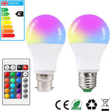 Bombilla LED RGB 10W 16 colores cambio control remoto lámpara tornillo E27/B22 segunda mano  Embacar hacia Mexico