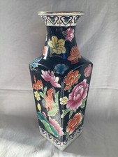 Black vase multicoloured for sale  HEREFORD