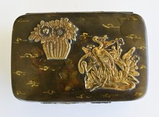 Caixa de metal mista japonesa antiga do período Meiji comprar usado  Enviando para Brazil