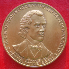 MEDALLA DE BRONCE RUMANÍA 150 años del nacimiento del poeta Mihai Eminescu segunda mano  Embacar hacia Mexico