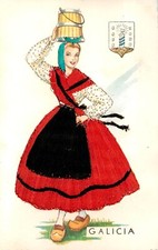 VESTIDO DE SEDA BORDADO FLAMENCO - GALLÍCIA - CARTÃO POSTAL (198), usado comprar usado  Enviando para Brazil