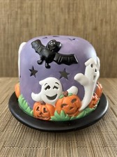 Castiçal de Halloween gato preto fantasma porcelana votiva Tealight 5,5”h 6,5”d comprar usado  Enviando para Brazil