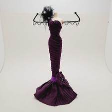 Suporte para cabide de joias feminino roxo forma de vestido ganchos de braço apenas 10,5" de altura, usado comprar usado  Enviando para Brazil