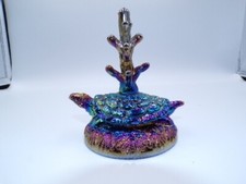 Vintage Fenton Ametista Roxo Carnaval Tartaruga Anel Suporte Suporte Iridescente comprar usado  Enviando para Brazil