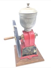 Moedor de café/pimenta antigo de ferro fundido roda única MANUAL VERMELHO VINTAGE 12,25", usado comprar usado  Enviando para Brazil