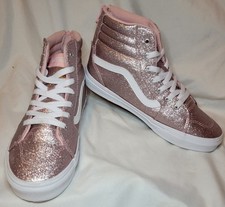 Tênis feminino Vans Sk8-Hi rosa glitter com zíper cano alto tamanho 4.5 comprar usado  Enviando para Brazil
