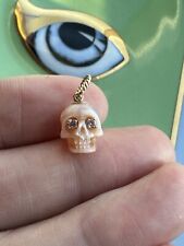 Berloque caveira pérola rosa 14k YG olhos de safira rosa 💀Memento Mori, usado comprar usado  Enviando para Brazil