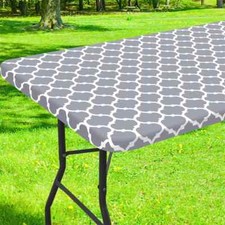 Toalha de mesa de vinil retangular Homxy capa de mesa elástica impermeável para festa comprar usado  Enviando para Brazil